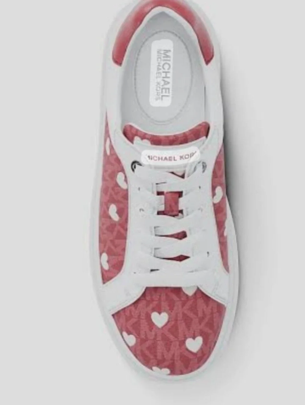 Michael Kors Romey Printed Signature Logo Platform Sneakers Hibiscus  Sz-7.5
